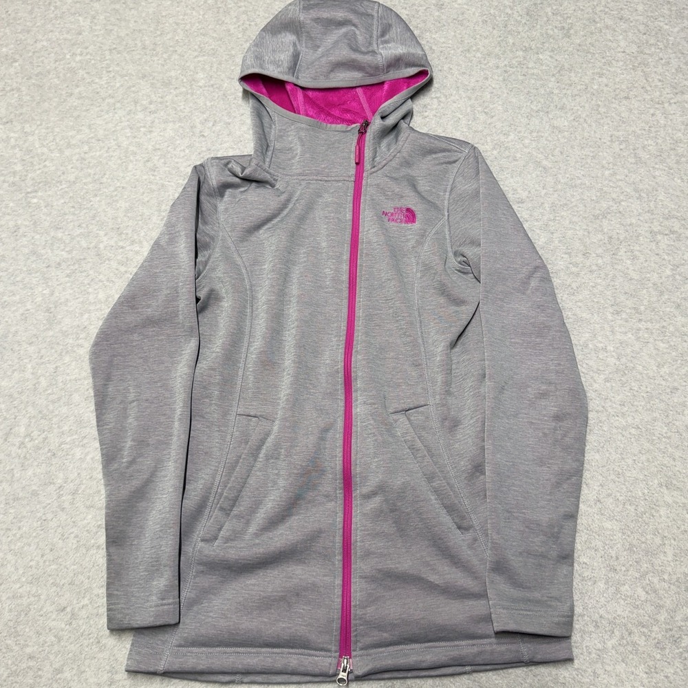 The North Face Jacket Womens XS Gray Hooded Fleece Lined Softshell Long Outdoor